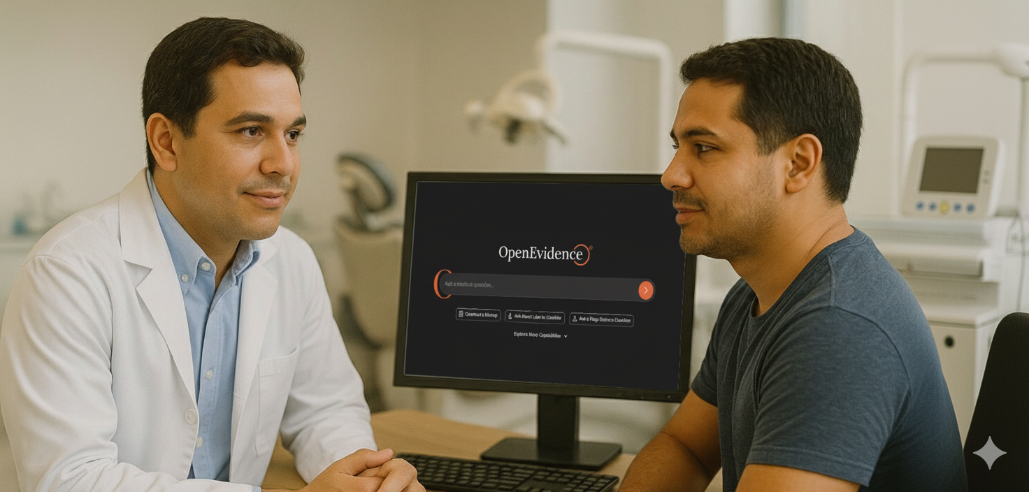 profissional usando openevidence